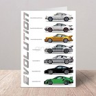 Porsche 911 evolution 901 Carrera to 991 GT2 RS | Greetings Card | Birthday Card