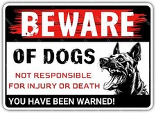Dog Metal Signs Malinois Dog Beware of Dogs Funny Warning Sign Tin Sign Aluminum