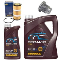 MotoröL Filter Set Mannol 5W-30 Ceramic 6 Liter + Schraube FüR Opel Vivaro 1.6
