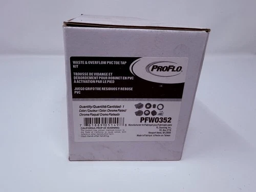 PROFLO PFW0352 Waste and Overflow PVC Toe Tap Kit, in Chrome - Picture 1 of 2