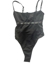 New Yitty Spotlight Shaping Demi Cup Thong Bodysuit Black/Gold Shimmer Sz XS
