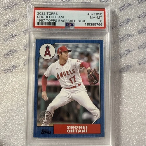 2022 Topps Series 2 - 1987 Topps Baseball Shohei Ohtani #87TB-50 Blue PSA 8 MVP