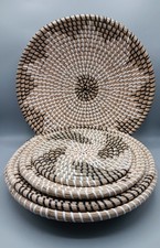 Woven Wall Basket Set Hanging Seagrass Boho Style Rattan Baskets- set of 5