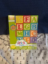 Spark Create Imagine 40 Alphabet Blocks: Real Wood/Pre-school ABC