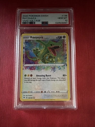 Rayquaza 138/185 Amazing Rare Vivid Voltage 2020 Pokemon Card PSA 10 Gem Mint
