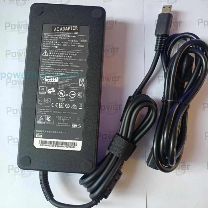 Cargador adaptador AC MSI Raider GE68HX GE78HX 13VG 13VF 14VGG 14VFG 280W 20V 14A, imagen 3