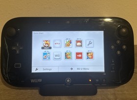 NINTENDO Wii U 32GB Black GamePad W/Docking Station/Power Cord TESTED WORKS