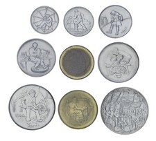 San Marino 9 Coin Set 1978 UNC 1, 2, 5, 10, 20, 50, 100, 200, 500 Lire (Silver)