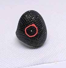 925 Sterling Silver Black Spinel Pavé Cocktail Ring *One Stone Missing* Size N