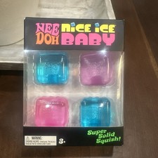 Nee Doh Nice Ice Baby Cubes - Super Solid Squish - Brand New/Sealed 4 Pack