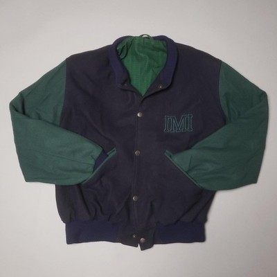Vintage 90s Varsity Felt Velour Jacket Liceo Italiano Mens Large