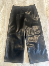 S Max Mara Wide Leg Pants Women  s Black High Waist Seam Size XL