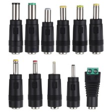 11 Pcs DC Adapter Plug Universal 5.5 mm x 2.1 mm Power Tips Connector Kit
