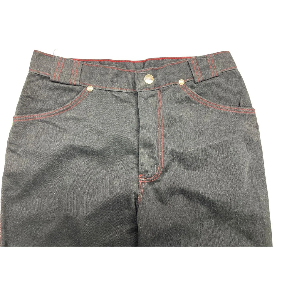 VTG 70s MAVERICK Wide Bell Bottom Flare Black Denim Hippie Jeans Goth Size 26 - Image 3 of 4