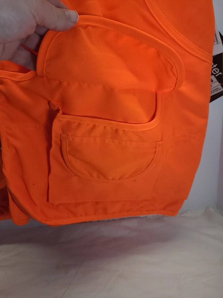 Master Sportsman Bird Hunting Vest Zip Up Sleeveless Orange Men's Size Large - Image 4 of 4