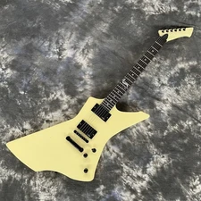 6 String Cream Electric Guitar Mahogany Body & Neck Solid Body Black Hardware