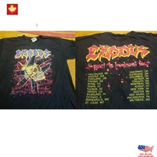 Exodus 1990 Impact Is Imminent Tour Double Sided Band T-Shirt S-5XL Limited Edit