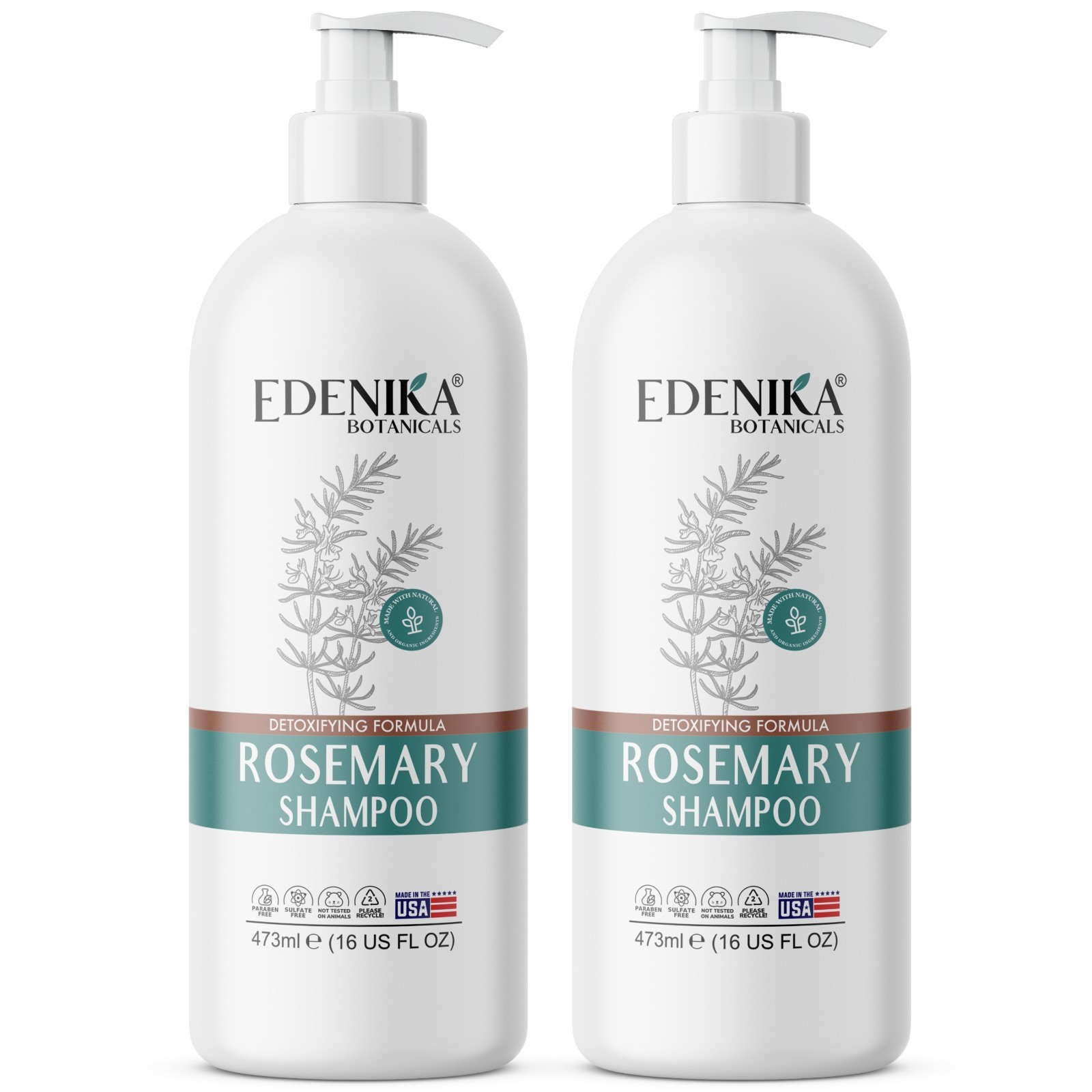 Edenika Champú Romero Crecimiento del Cabello Paquete de 2 Venta al por mayor Biotina Salón Hotel 16oz