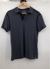 Calvin Klein Navy Slim Fit Short Sleeve 100 Cotton Polo Shirt Men's S Clubwear