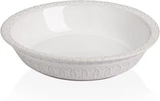 Sweejar Ceramic Pie Pan for Baking,Round Baking Dish Large, White 