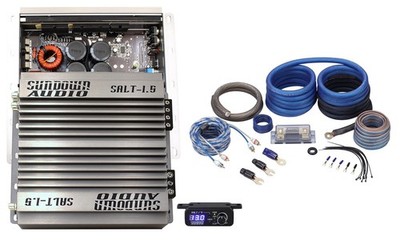 Sundown Audio SALT-1.5 1500 Watt RMS 1-ohm Mono Amplifier+Remote+Amp Wire Kit