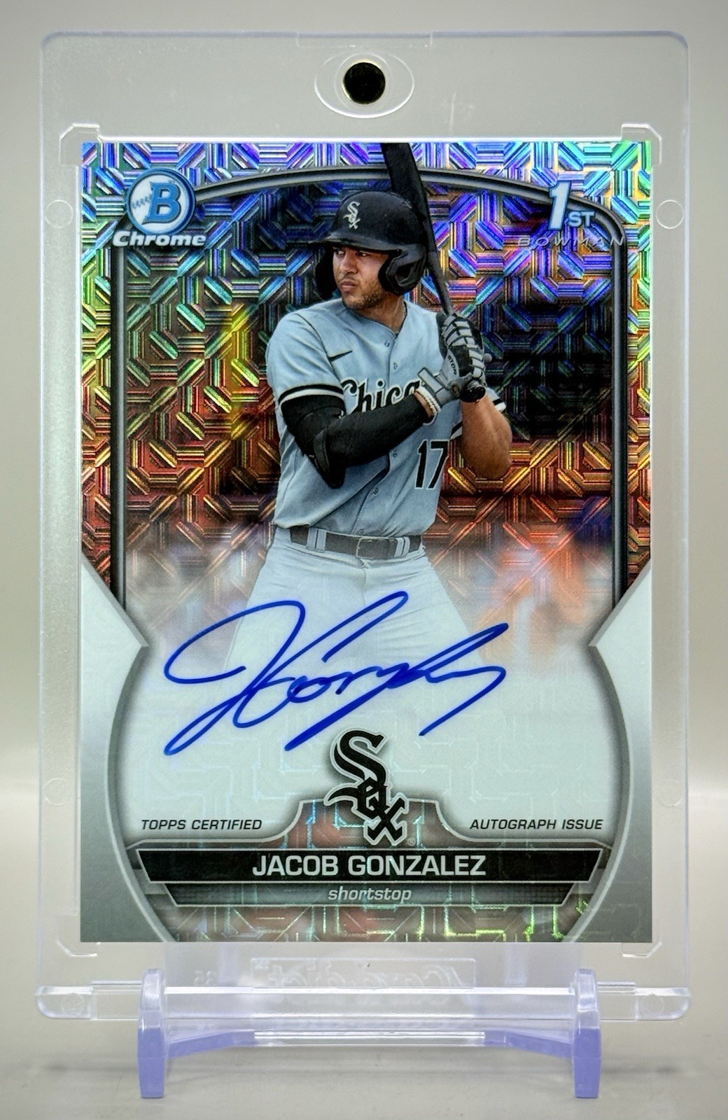 Jacob Gonzalez 2023 1st Bowman Chrome #CDA-JGO HTA Choice Auto #/150