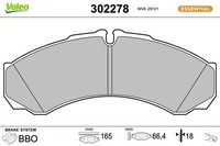 Valeo Bremsbelagsatz, Scheibenbremse 302278 Passend FüR Iveco Renault