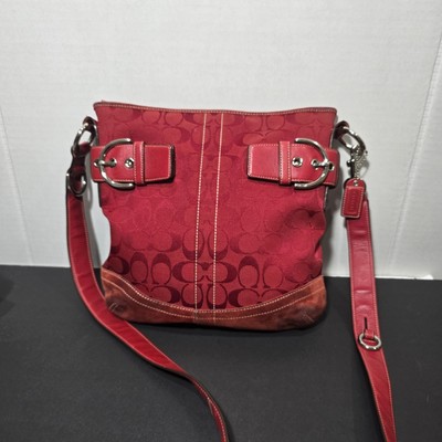 Coach Vintage Y2K Canvas And Suede CC Monogram Shoulder