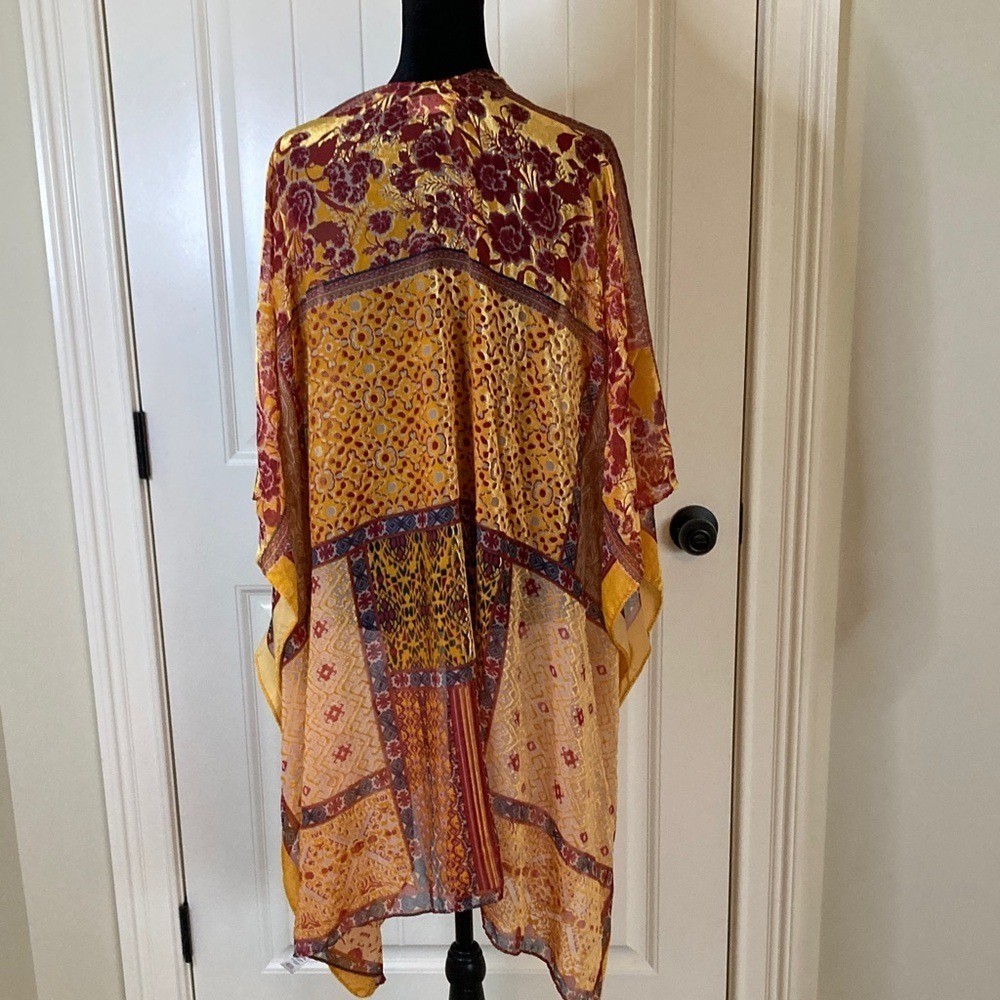 Free People Beguiled Patchwork Burnout Velvet Kim… - image 8