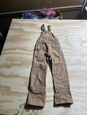 Carhartt Kids Bib Overalls Boys Size 6 Brown Duck Canvas