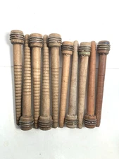 Wood Bobbins, Quills Vintage Factory Reclaimed 7 3/8" and 8" ---lot of 10