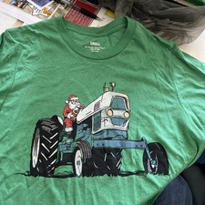 Santa Claus riding a a Ford farm tractor T-shirt Size Small  
