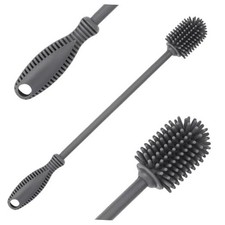 Silicone Bottle Cleaning Brush with Long Handle, 12.5" Water Bottle Gray