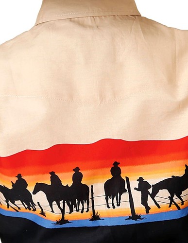Roper Western Shirt Boys L/S Days End Border Black 03-030-0421-0612 BL - Picture 2 of 2