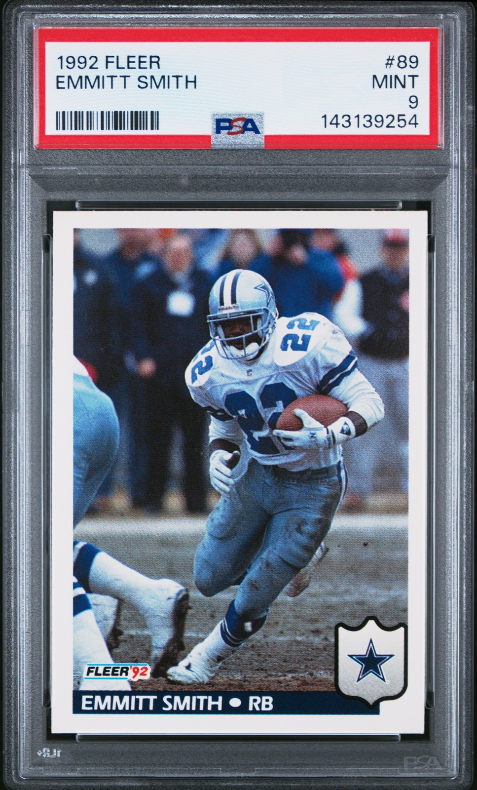 1992 FLEER #89 EMMITT SMITH PSA 9