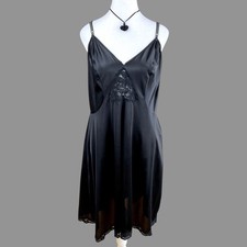 Sears Black Slip Dress Lingerie Vintage 40, L
