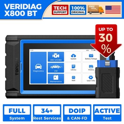 2026 TOPDON VeriDiag X800BT Bidirectional Scan Tool 34+ Resets All System CAN-FD