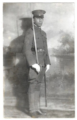 African American Soldier WW1 RPPC Photo Postcard