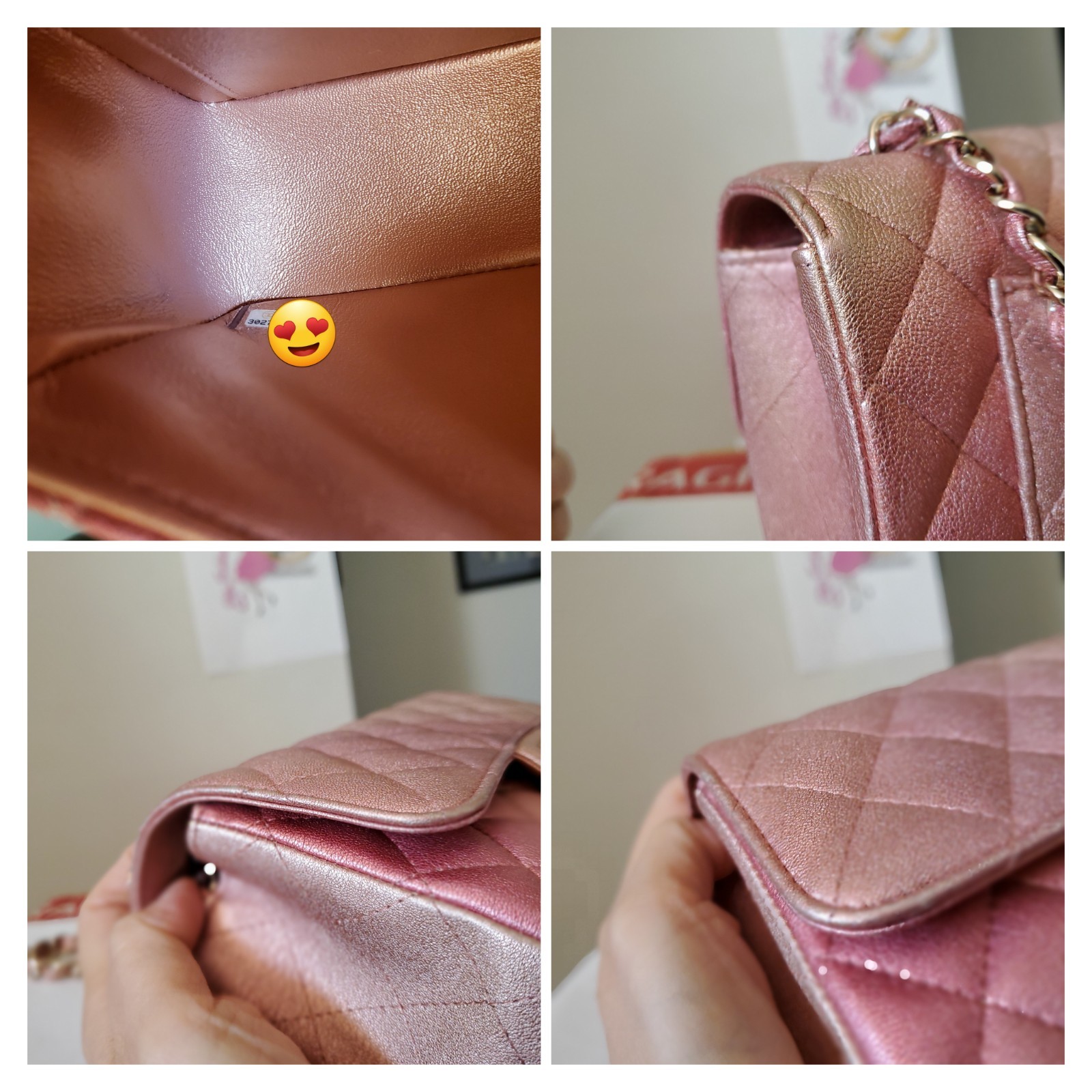 Chanel Classic mini Rectangular  Pink Ombre Gold … - image 14