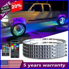 4 PACK 15.5'' RGB APP Wheel Ring Lights LED Light For Truck Car Rim Lights