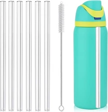 6PCS Replacement Straws for Owala 24oz/32oz Water Bottle, Reusable Tritan