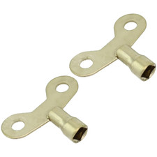 2 X SOLID BRASS RADIATOR BLEED AIR LOCK KEY KEYS PLUMBING EASY GRIP