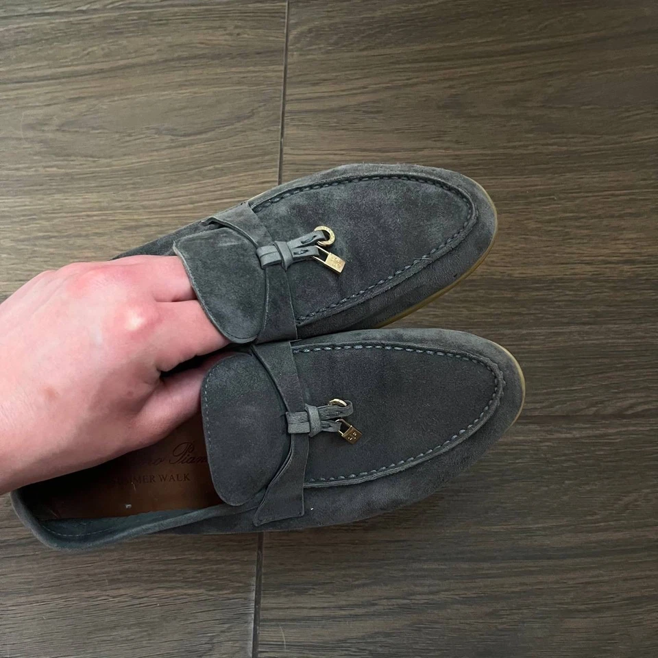Zapatos sin cordones de gamuza mocasín de verano Loro Piana EU 38 - Imagen 4 de 4