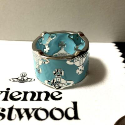 Vivienne Westwood Ring Size 7.5-8 Light Blue Silver NO BOX [EJ0171