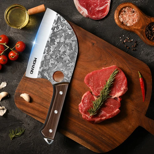 Edelstahl Kochmesser Metzger Küchenmesser Restaurant Scharfe Messer Axt - Bild 8 von 12