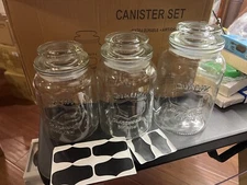 Glass Canister Set Of 3 - Brand NEW