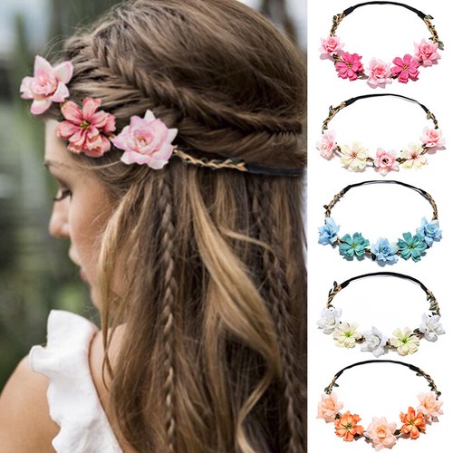 Small Gesang Flower Rose Hair Band Women Girls Flower Headband 1PC Boho DIY AU