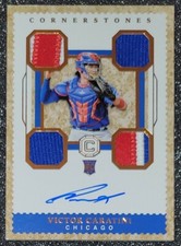 2018 Panini Cornerstones Victor Caratini #7 Autograph Auto Patch #15/25 Cubs