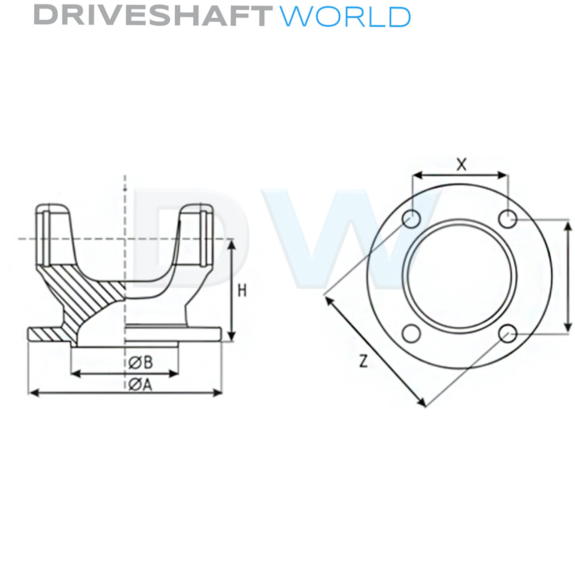 2-2-899-1 Flange Yoke 1310 Series fits Nissan / Subaru 57mm