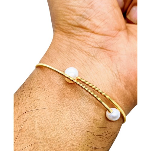 Bracciale primaverile avvolgente con avventurina verde naturale e perle di scarto fresco - Foto 5 di 5